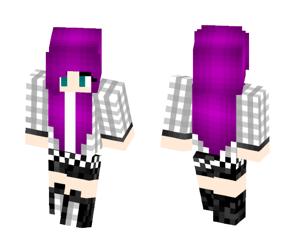 Purple Hair Girl - Color Haired Girls Minecraft Skins - image 1