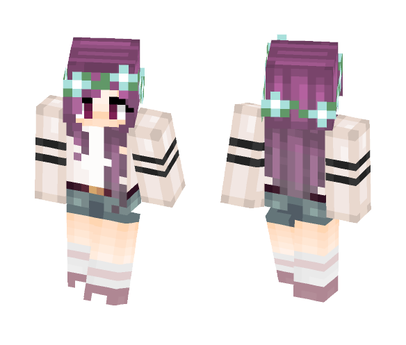 ~The_Victorious13~ Purple hair girl - Color Haired Girls Minecraft Skins - image 1