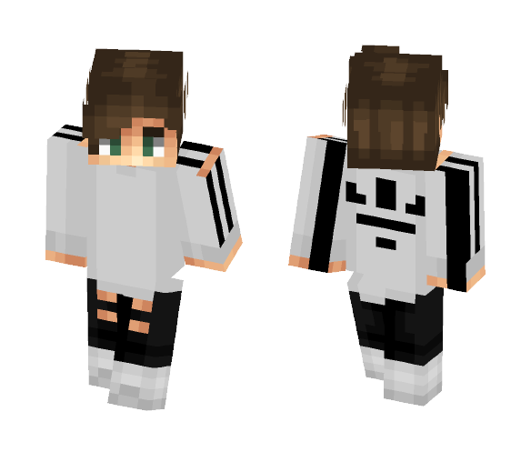Boy With White Adidas Sweater - Boy Minecraft Skins - image 1