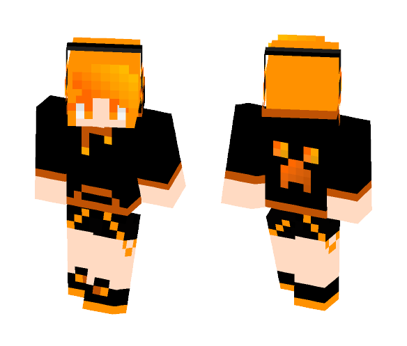 Orange Starburst - Female Minecraft Skins - image 1