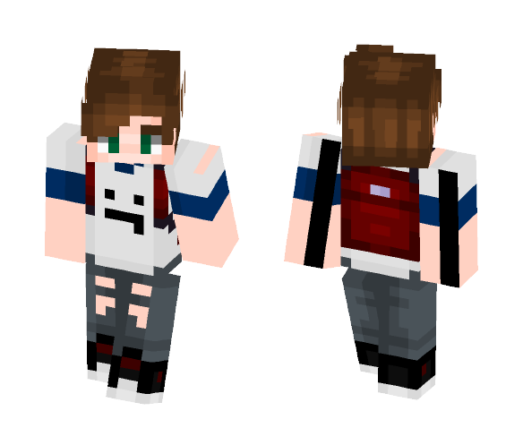 Boy With Blue And White Shirt - Boy Minecraft Skins - image 1