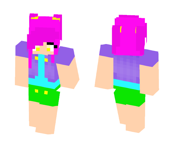 Cute purple / pink haired girl - Color Haired Girls Minecraft Skins - image 1