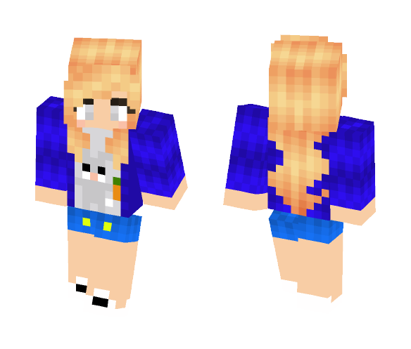 Cute girl with bunny shirt - Cute Girls Minecraft Skins - image 1