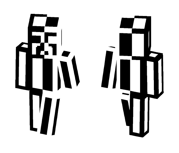 Half White/Half Black Creeper - Interchangeable Minecraft Skins - image 1