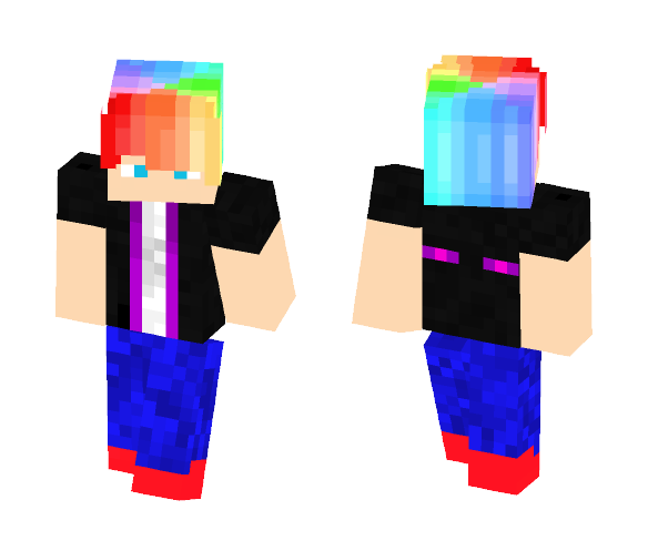 Ender Dude (rainbow hair) - Male Minecraft Skins - image 1