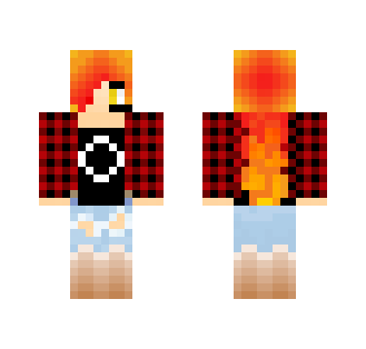 Fire Haired girl - Color Haired Girls Minecraft Skins - image 2