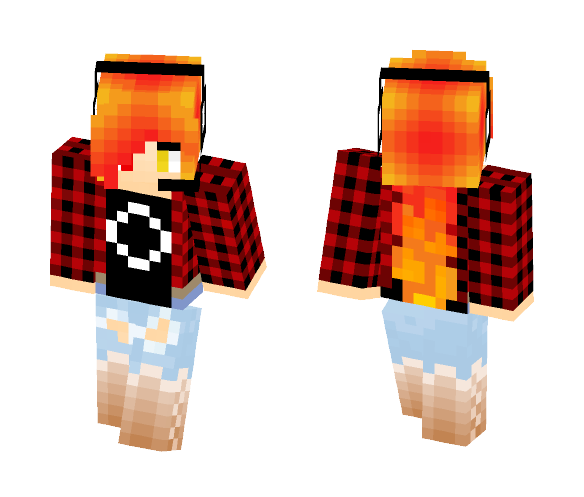 Fire Haired girl - Color Haired Girls Minecraft Skins - image 1