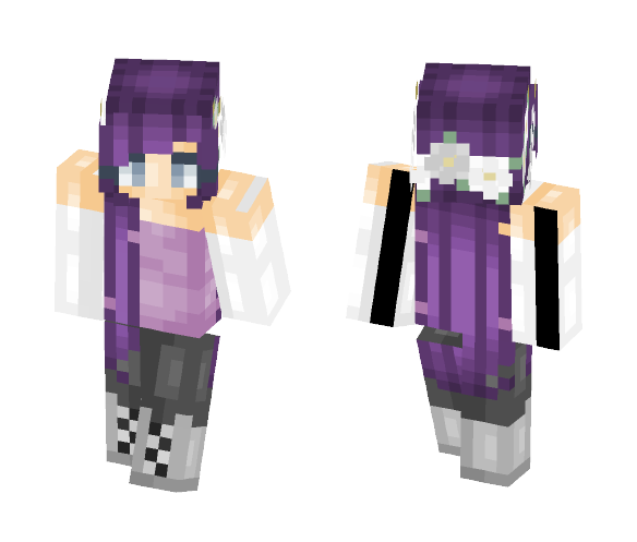 ♡ Violet and White Bloom ♡ - Female Minecraft Skins - image 1