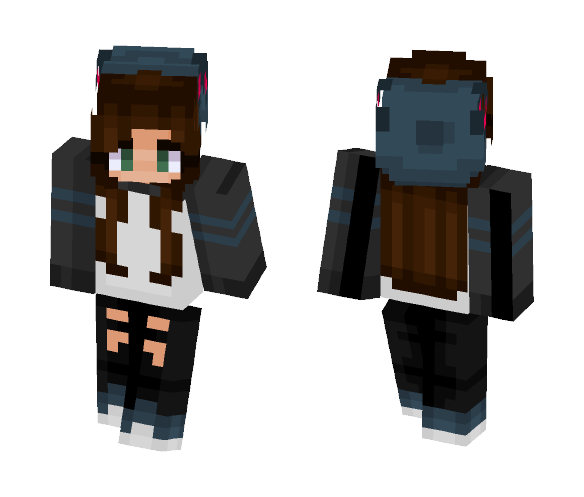 Girl In Stitch Beanie - Girl Minecraft Skins - image 1