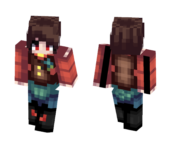 Red Plaid Girl - Girl Minecraft Skins - image 1