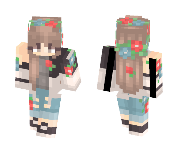 way too many flowers - Female Minecraft Skins - image 1
