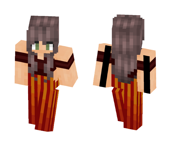 Medieval Red Dress - Female Minecraft Skins - image 1