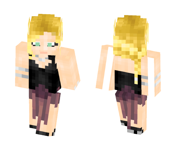 Collared Black Cocktail Dress - Female Minecraft Skins - image 1