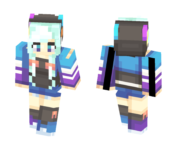 Blue and Purple - Female Minecraft Skins - image 1