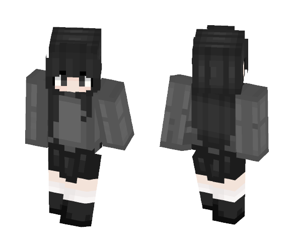 Gray half black ~ {TumblrGirl} - Female Minecraft Skins - image 1