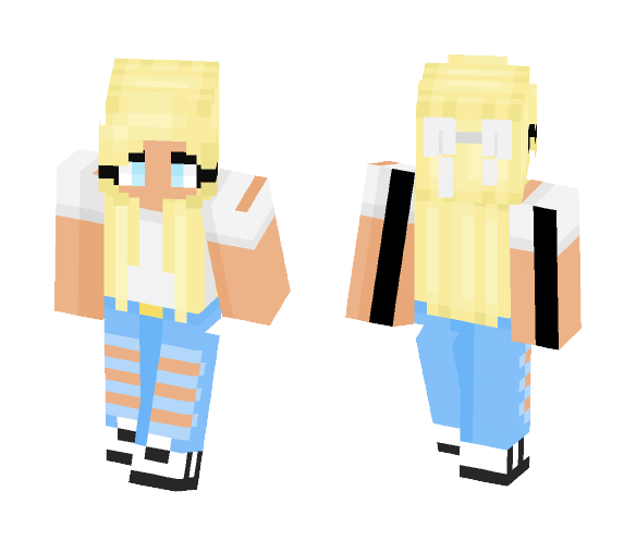 White Shirt w/ Bow - Female Minecraft Skins - image 1
