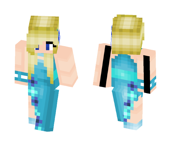 Blue Flowery Dress - Female Minecraft Skins - image 1