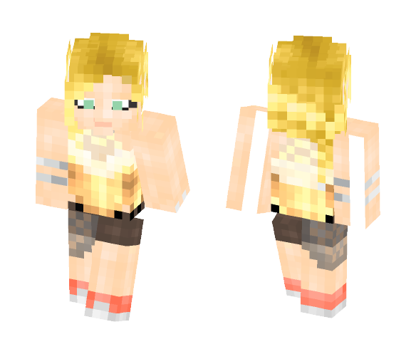 Cream Halter Top Outfit - Female Minecraft Skins - image 1