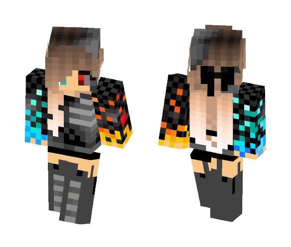 Fire and Water girl 1 - Girl Minecraft Skins - image 1