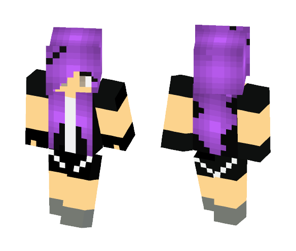 Purple Haired Girl - Color Haired Girls Minecraft Skins - image 1