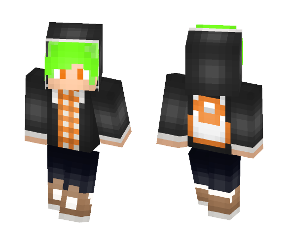 Boy with green hair in hoodie - Boy Minecraft Skins - image 1
