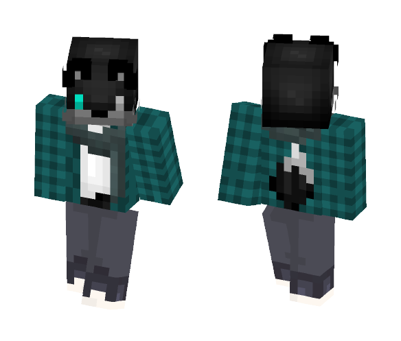 Shadow Fox with plaid shirt - Male Minecraft Skins - image 1