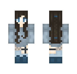 Gray and Blue...? - Female Minecraft Skins - image 2