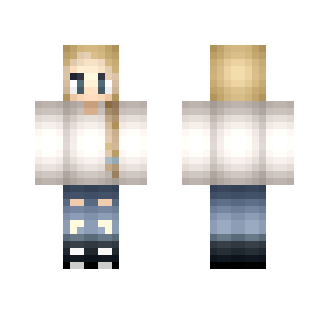 female in sweater with braid - Female Minecraft Skins - image 2