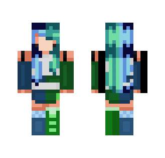 кяαzу ~ Blue and green halfsies - Female Minecraft Skins - image 2