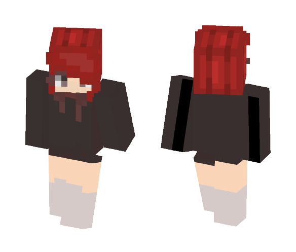 Kawaii Red haired Person Girl - Color Haired Girls Minecraft Skins - image 1