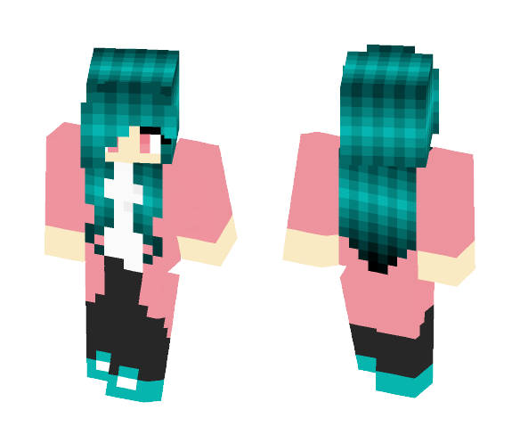 Electric Blue with a Touch of Pink - Female Minecraft Skins - image 1