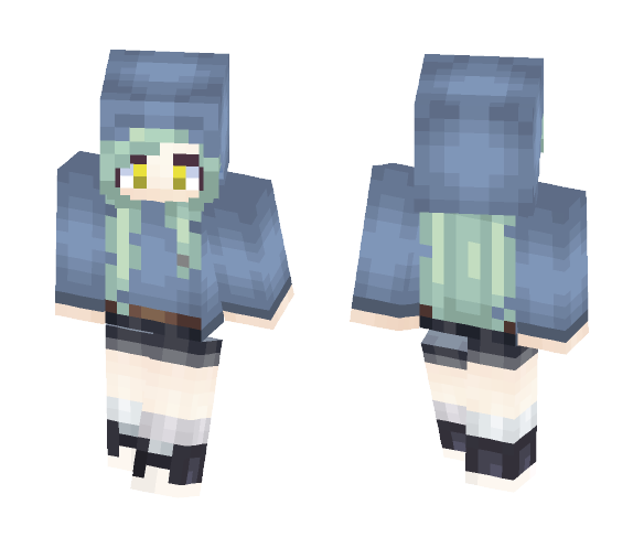 Green hair? And Hoodie? Oops? - Female Minecraft Skins - image 1