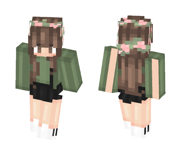 Camo Green Girl ; @lushbiomes - Girl Minecraft Skins - image 1