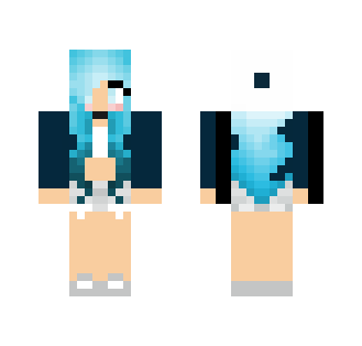 Blue haired Street -Style Girl - Color Haired Girls Minecraft Skins - image 2