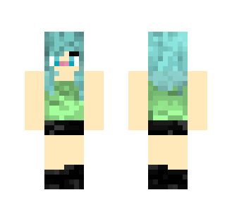 Girl W/ Short Blue Hair - Color Haired Girls Minecraft Skins - image 2
