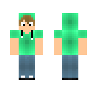 Emerald-Colored Hoodie - Male Minecraft Skins - image 2