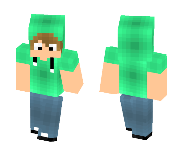 Emerald-Colored Hoodie - Male Minecraft Skins - image 1