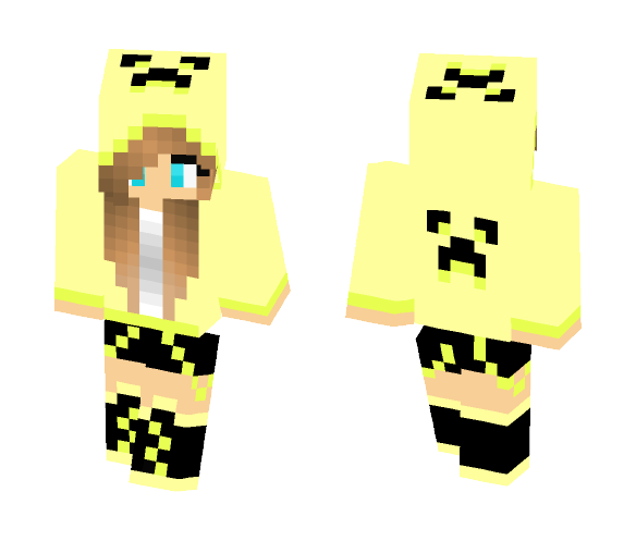 girl creeper yellow cute - Cute Girls Minecraft Skins - image 1
