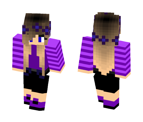 Purple Flower Girl - Girl Minecraft Skins - image 1