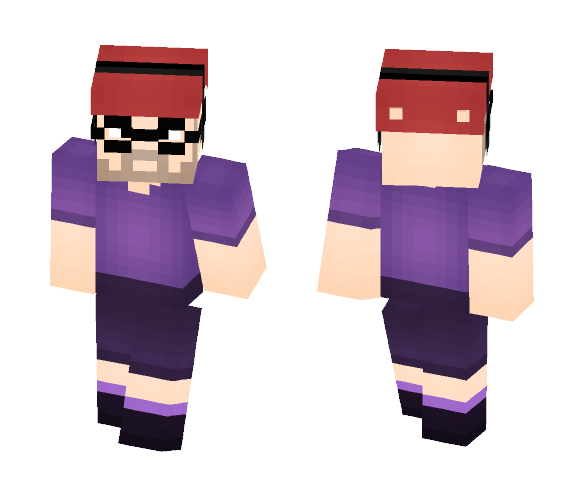 Red Cap Purple Shirt - Male Minecraft Skins - image 1