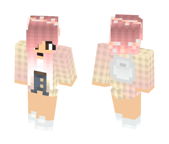 Cute School Girl With Pink Hair - Color Haired Girls Minecraft Skins - image 1