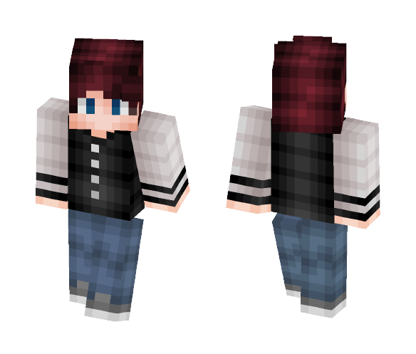 Black and Gray Hoodie Teen [FIXED] - Male Minecraft Skins - image 1