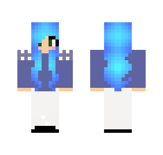 Blue haired girl xD - Color Haired Girls Minecraft Skins - image 2