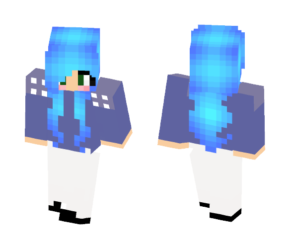 Blue haired girl xD - Color Haired Girls Minecraft Skins - image 1