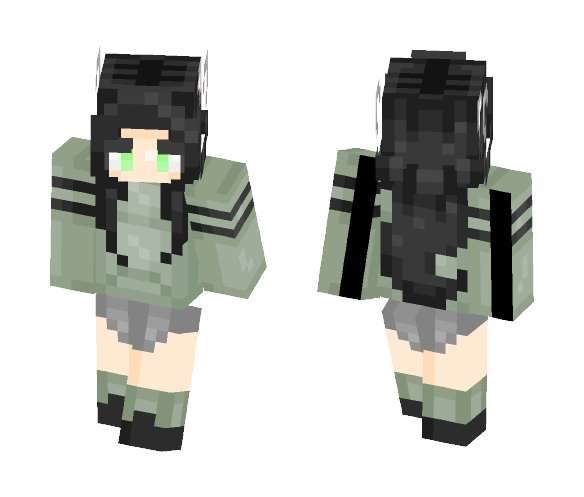Teen girl with Green sweater - Girl Minecraft Skins - image 1