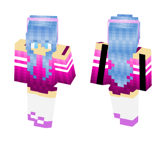 Cute Blue haired girl - Color Haired Girls Minecraft Skins - image 1