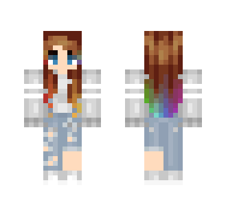 ~Rainbow Hair~ - Female Minecraft Skins - image 2