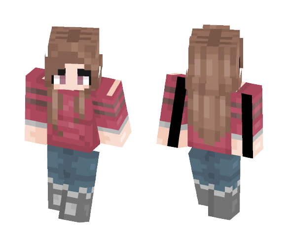 Teen with red shirt - Female Minecraft Skins - image 1