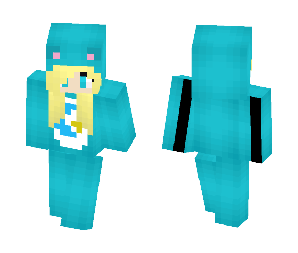 Blue Care Bear Onesie - Female Minecraft Skins - image 1
