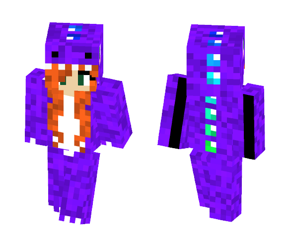 Dino Girl, Fluffy. (Purple) - Female Minecraft Skins - image 1